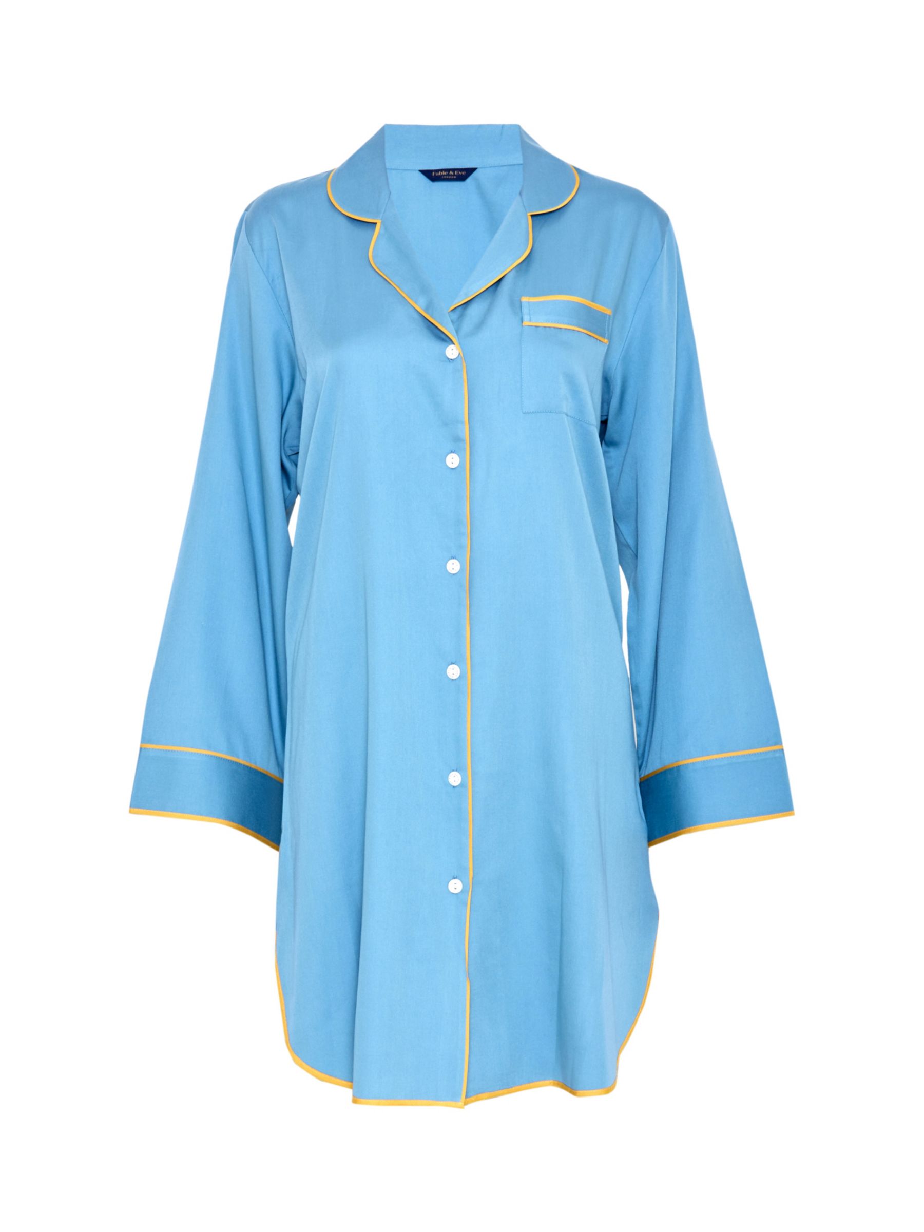 Fable & Eve Greenwich Nightshirt, Cerulean Blue at John Lewis & Partners