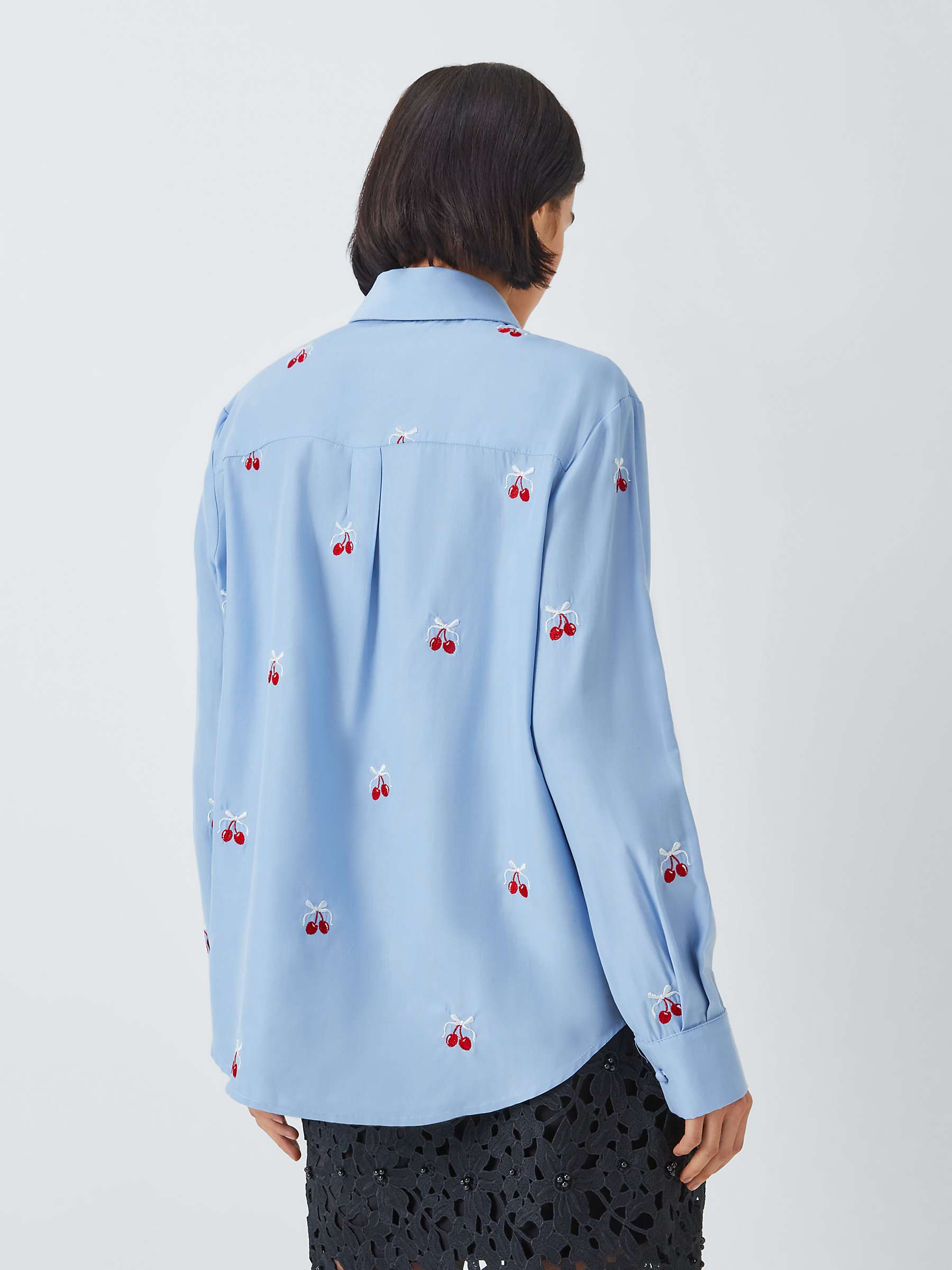 Buy Sister Jane Punnet Cherry Embroidered Shirt, Blue Online at johnlewis.com
