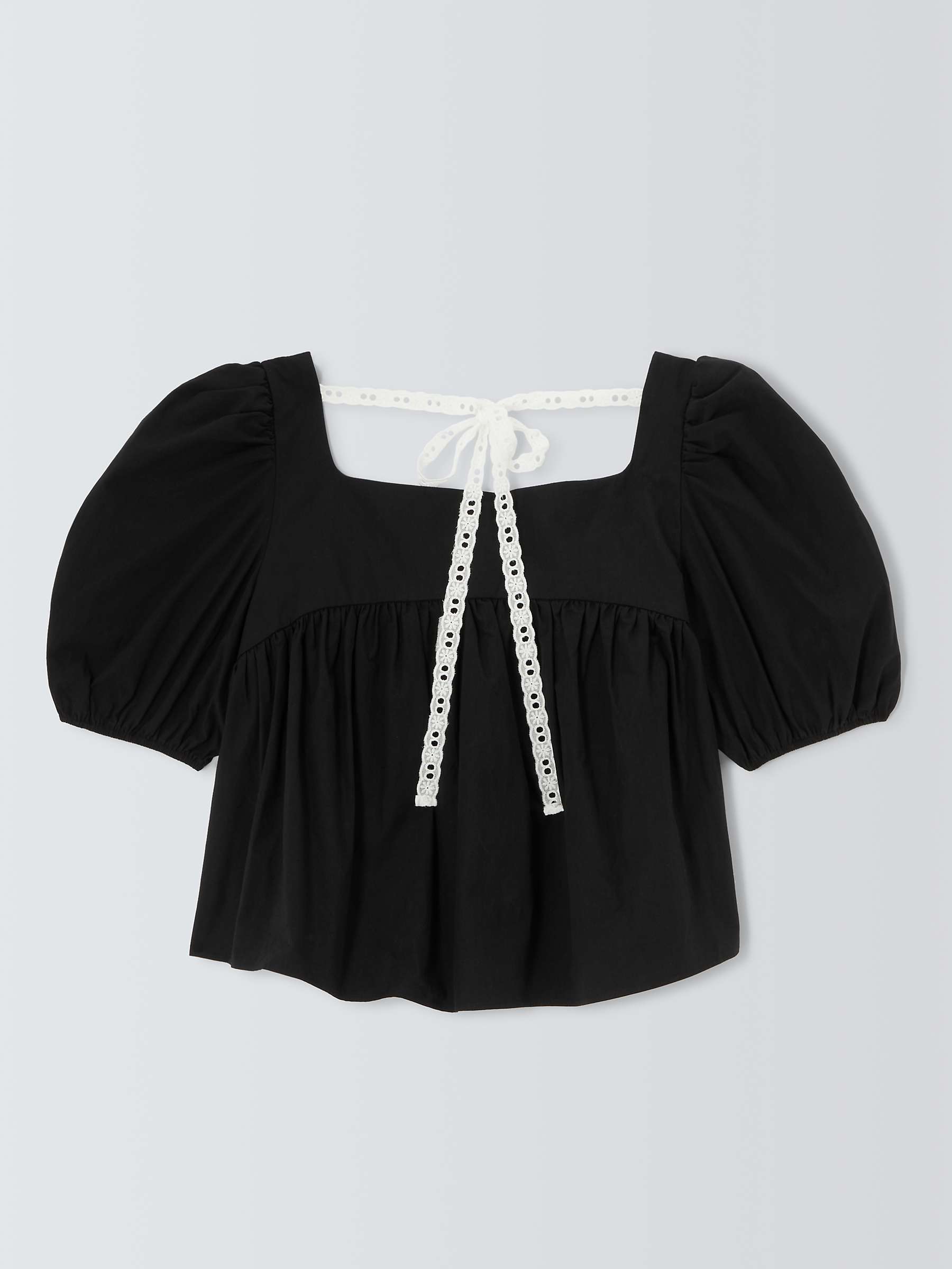 Buy Sister Jane Barn Rose Puff Sleeve Top, Black Online at johnlewis.com