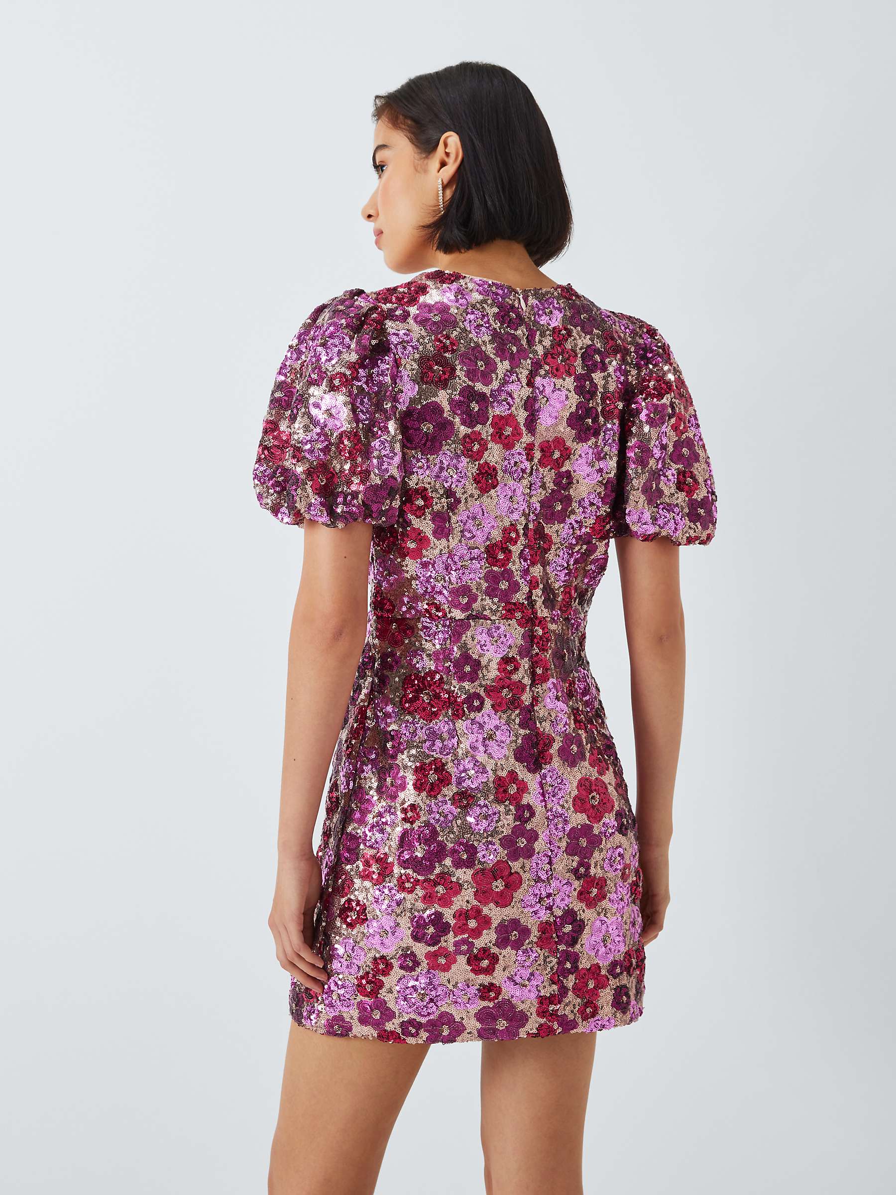 Buy Sister Jane Hibiscus Floral Sequin Mini Dress, Pink Online at johnlewis.com