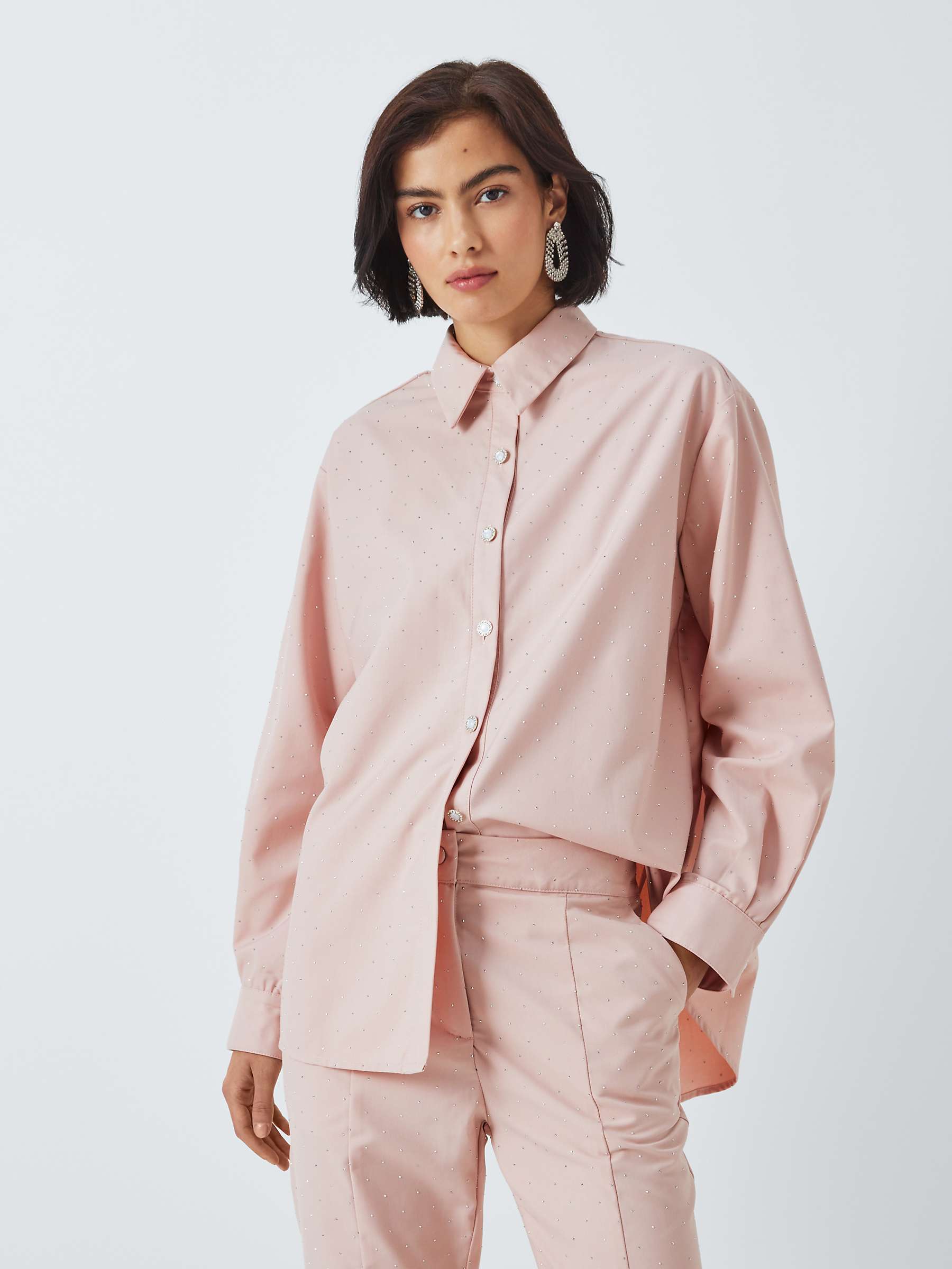 Buy Sister Jane Apple Gem Embellished Shirt, Pink Online at johnlewis.com