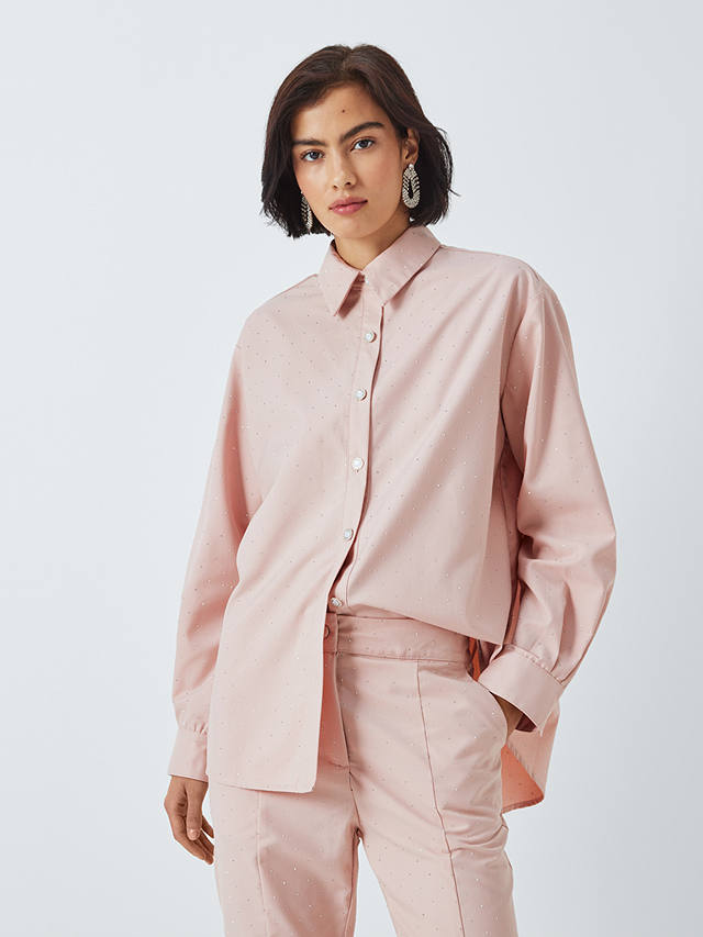 Sister Jane Apple Gem Embellished Shirt, Pink