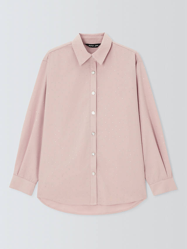 Sister Jane Apple Gem Embellished Shirt, Pink