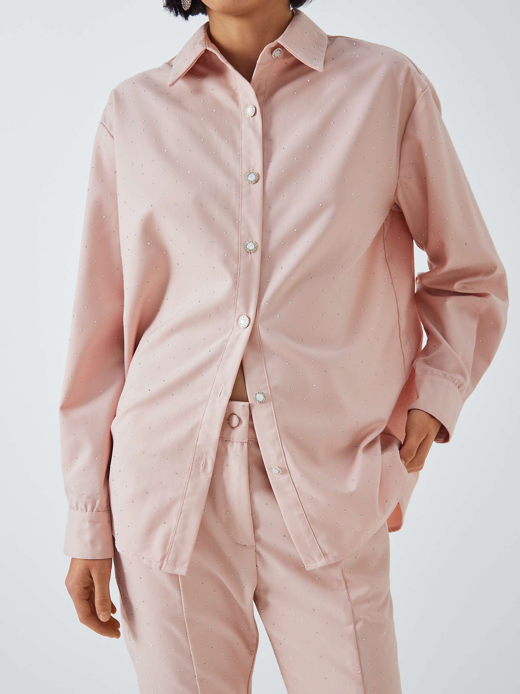 Buy Sister Jane Apple Gem Embellished Shirt, Pink Online at johnlewis.com