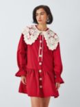 Sister Jane Pomegranate Statement Crochet Collar Dress, Red