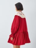 Sister Jane Pomegranate Statement Crochet Collar Dress, Red, Red