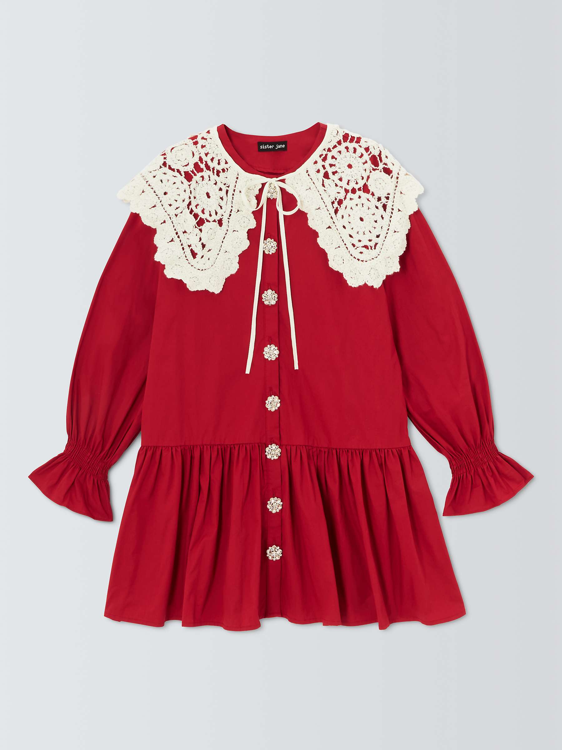 Buy Sister Jane Pomegranate Statement Crochet Collar Dress, Red Online at johnlewis.com