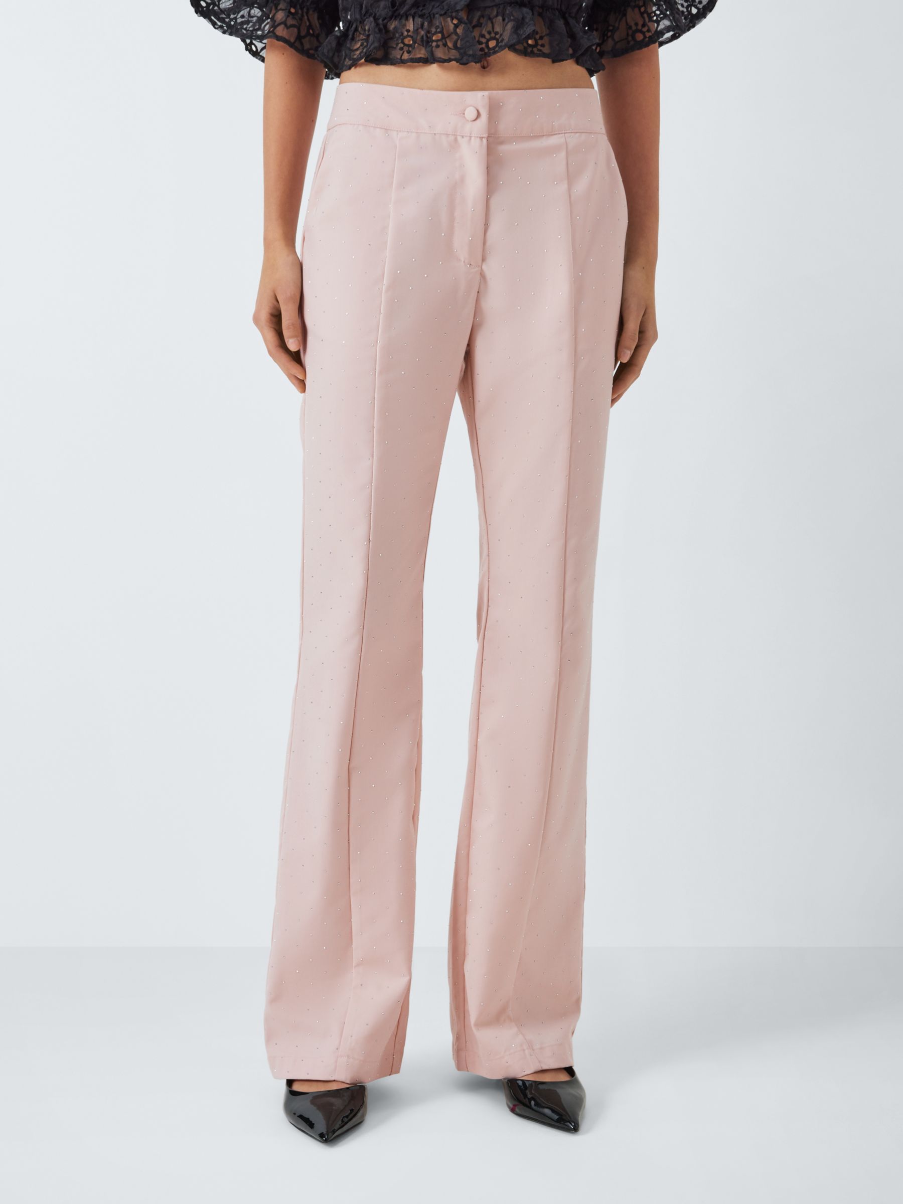 Sister Jane Apple Gem Embellished Trousers, Pink, 6