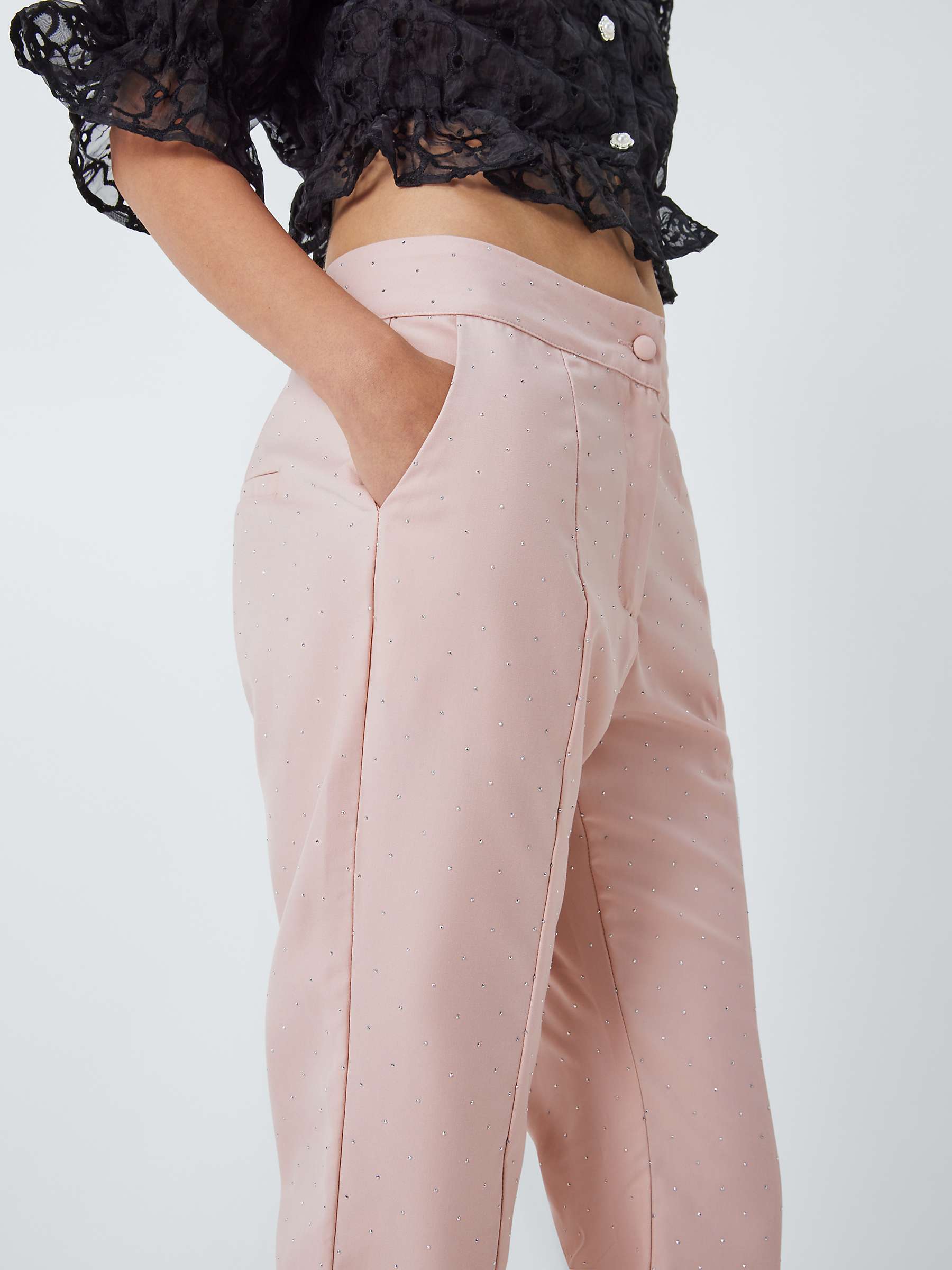Buy Sister Jane Apple Gem Embellished Trousers, Pink Online at johnlewis.com