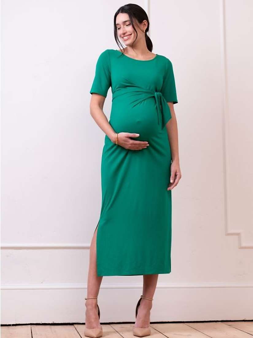 Buy Seraphine Lia Midi Maternity Dress, Green Online at johnlewis.com