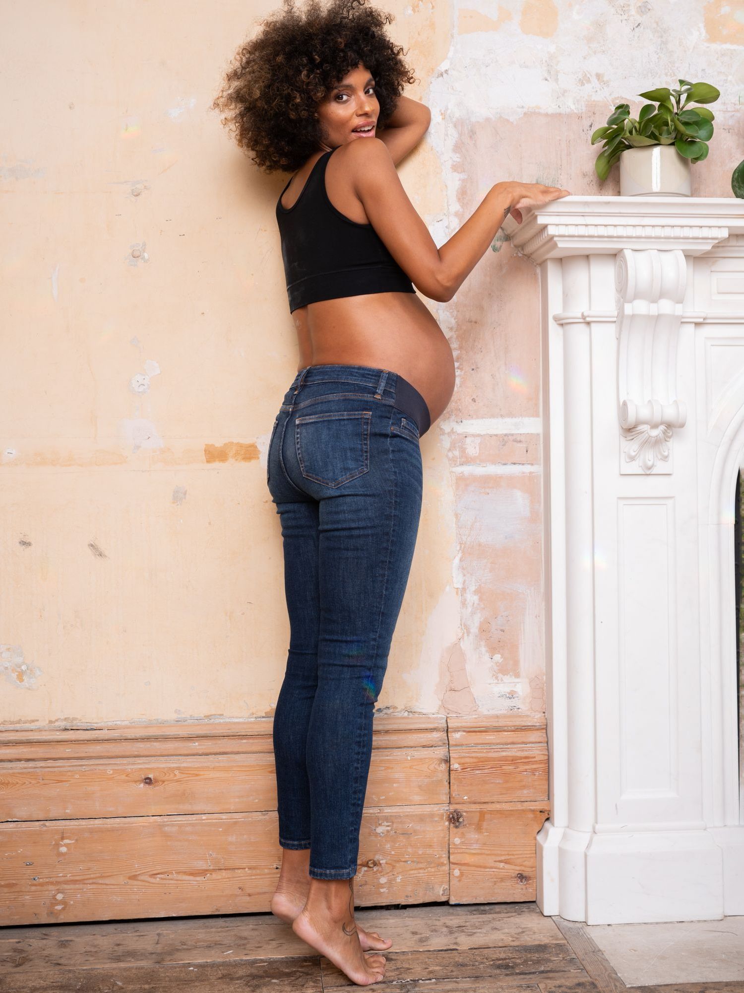 Seraphine Zeph Skinny Under-Bump Maternity Jeans, Indigo, 20