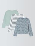 John Lewis Kids' Plain/Stripe/Floral Long Sleeve Tops, Pack of 3, Multi