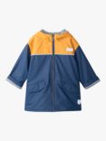 Hatley Kids' Mariner Colour Block Zip Up Hooded Rain Jacket, Yellow/Blue