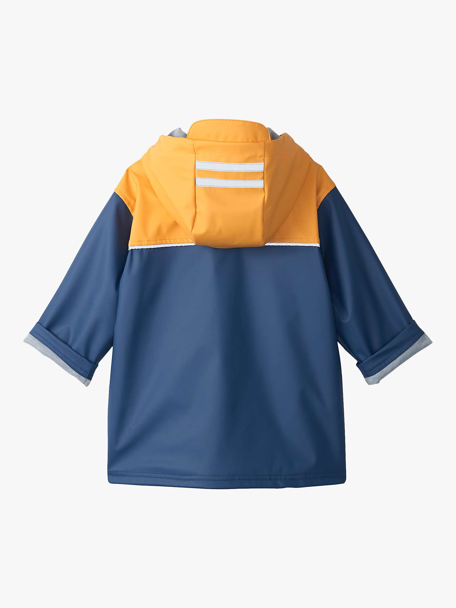 Buy Hatley Kids' Mariner Colour Block Zip Up Hooded Rain Jacket, Yellow/Blue Online at johnlewis.com