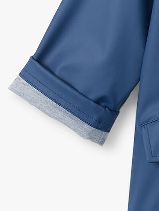 Hatley Kids' Mariner Colour Block Zip Up Hooded Rain Jacket, Yellow/Blue