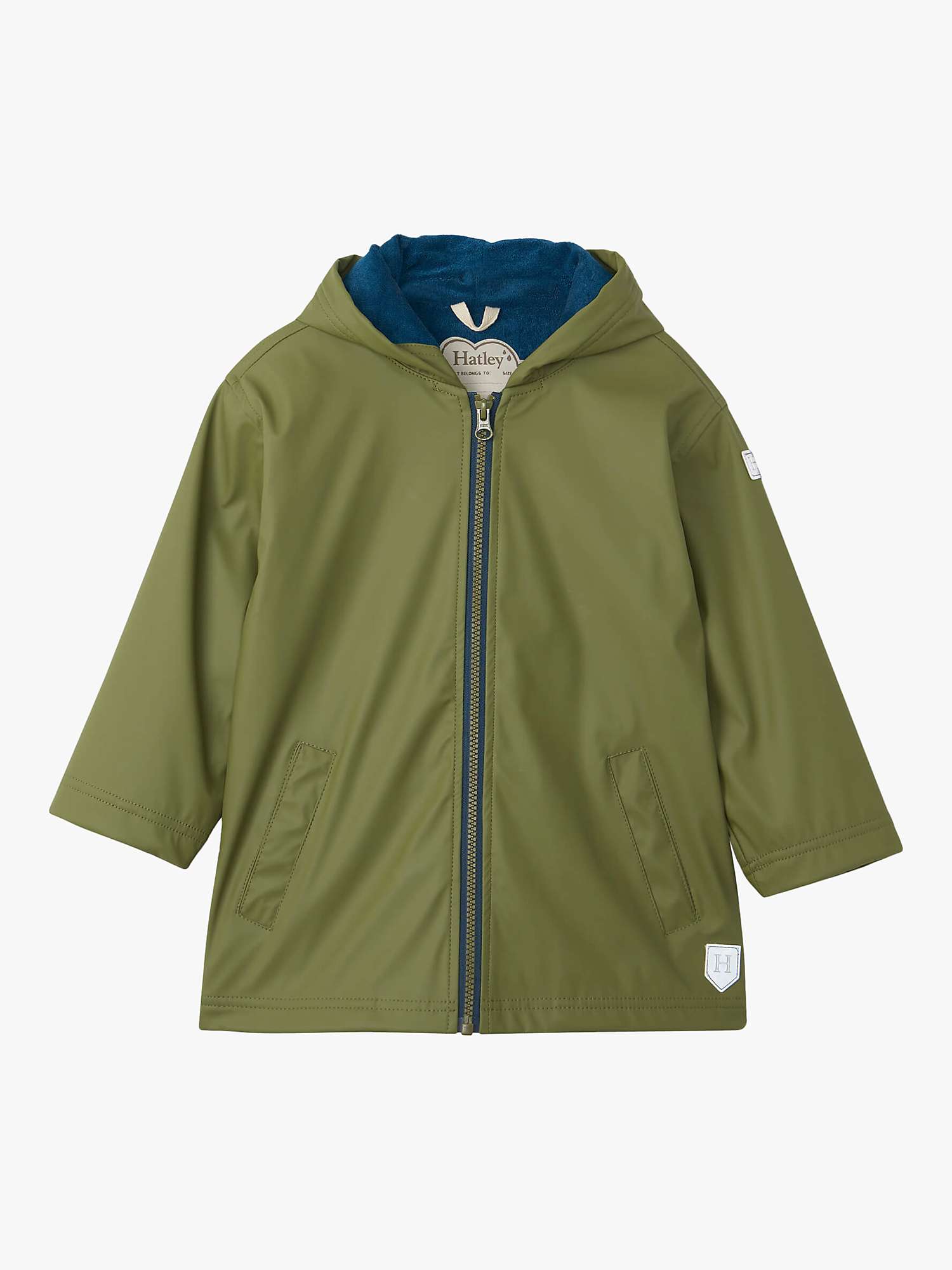 Buy Hatley Kids' Forest Splash Zip Up Hooded Jacket, Loden Green Online at johnlewis.com