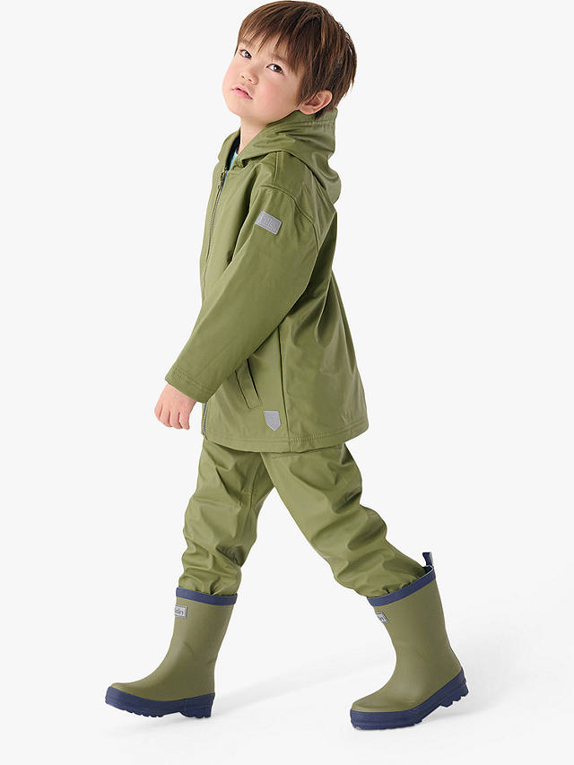 Hatley Kids' Forest Splash Zip Up Hooded Jacket, Loden Green