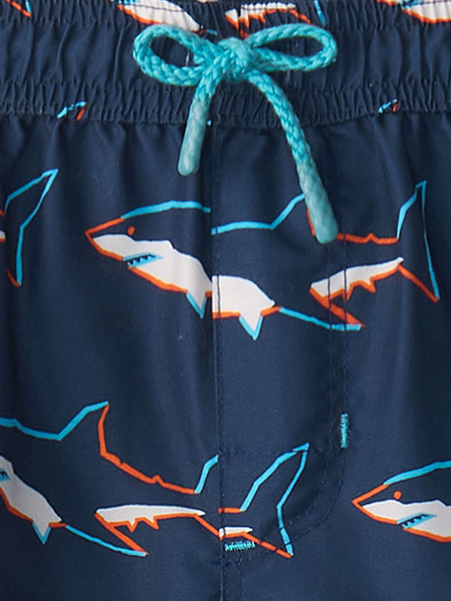 Buy Hatley Kids' Sharks Board Swiming Shorts, Medieval Blue Online at johnlewis.com