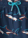 Hatley Kids' Sharks Board Swiming Shorts, Medieval Blue