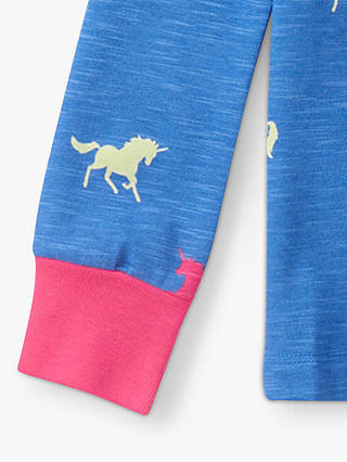 Hatley Kids' Unicorn Glow Pyjamas, Palace Blue