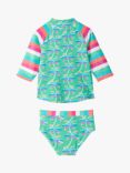 Hatley Kids' Rainbow Palm Print Rashguard Set, Biscay Green