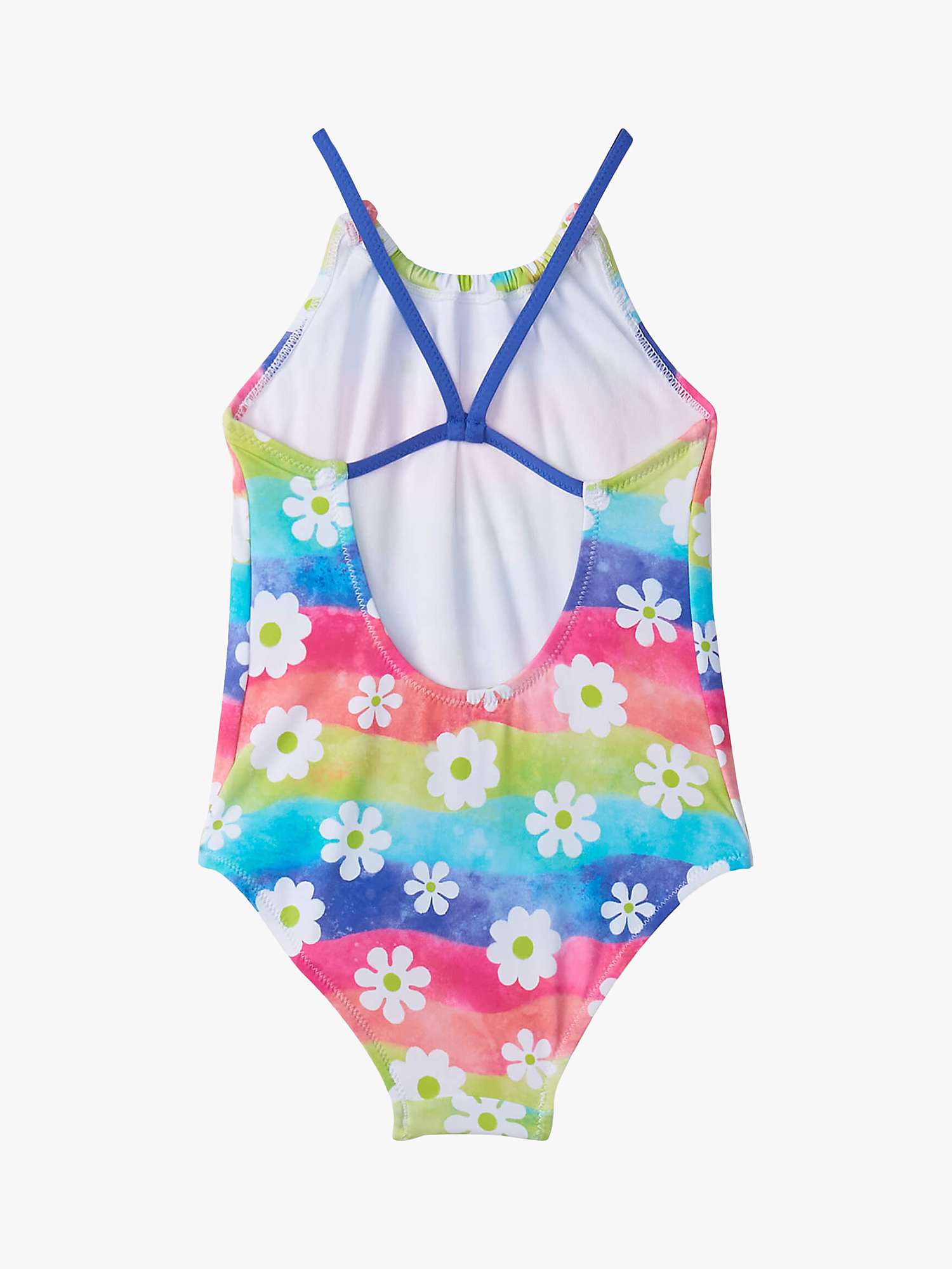 Buy Hatley Kids' Rainbow Flower Gather Front Swimsuit, White/Multi Online at johnlewis.com