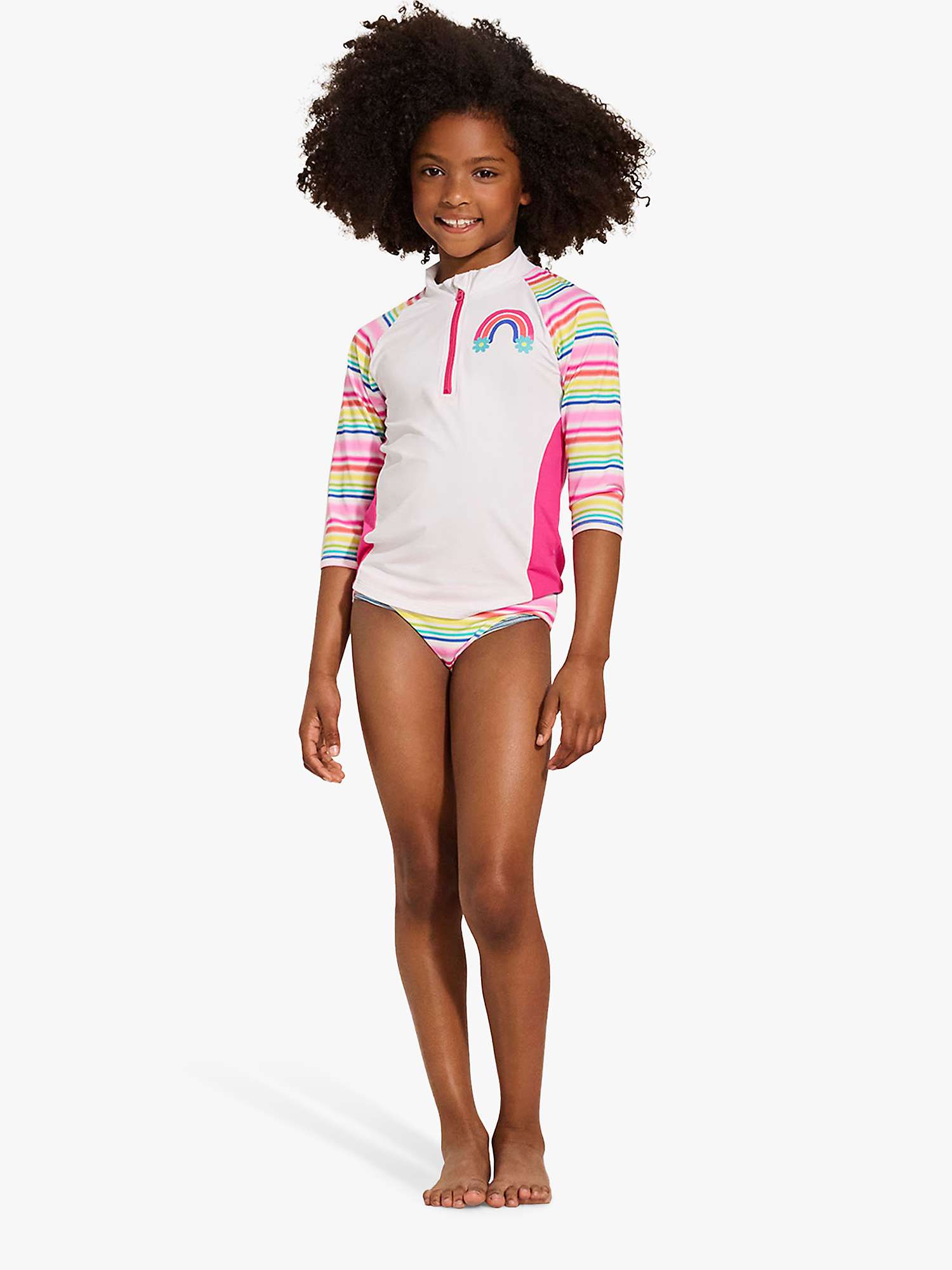 Buy Hatley Kids' Dazzling Stripes Rashguard Set, White/Multi Online at johnlewis.com