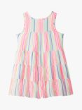 Hatley Kids' Miami Beach Stripe Layered Dress, White/Multi