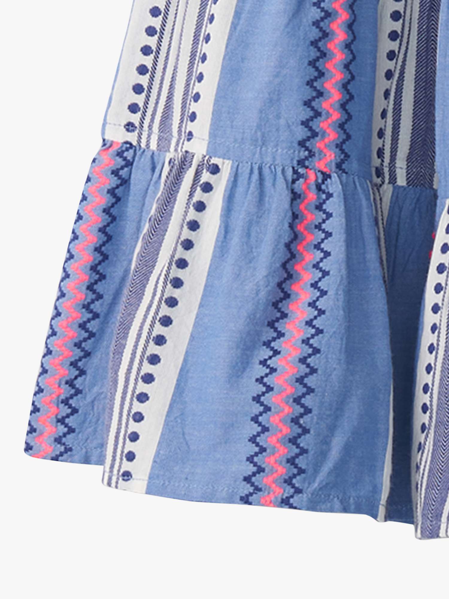 Buy Hatley Kids' Boho Abstract Stripe Layered Tiered Dress, Blue/White Online at johnlewis.com