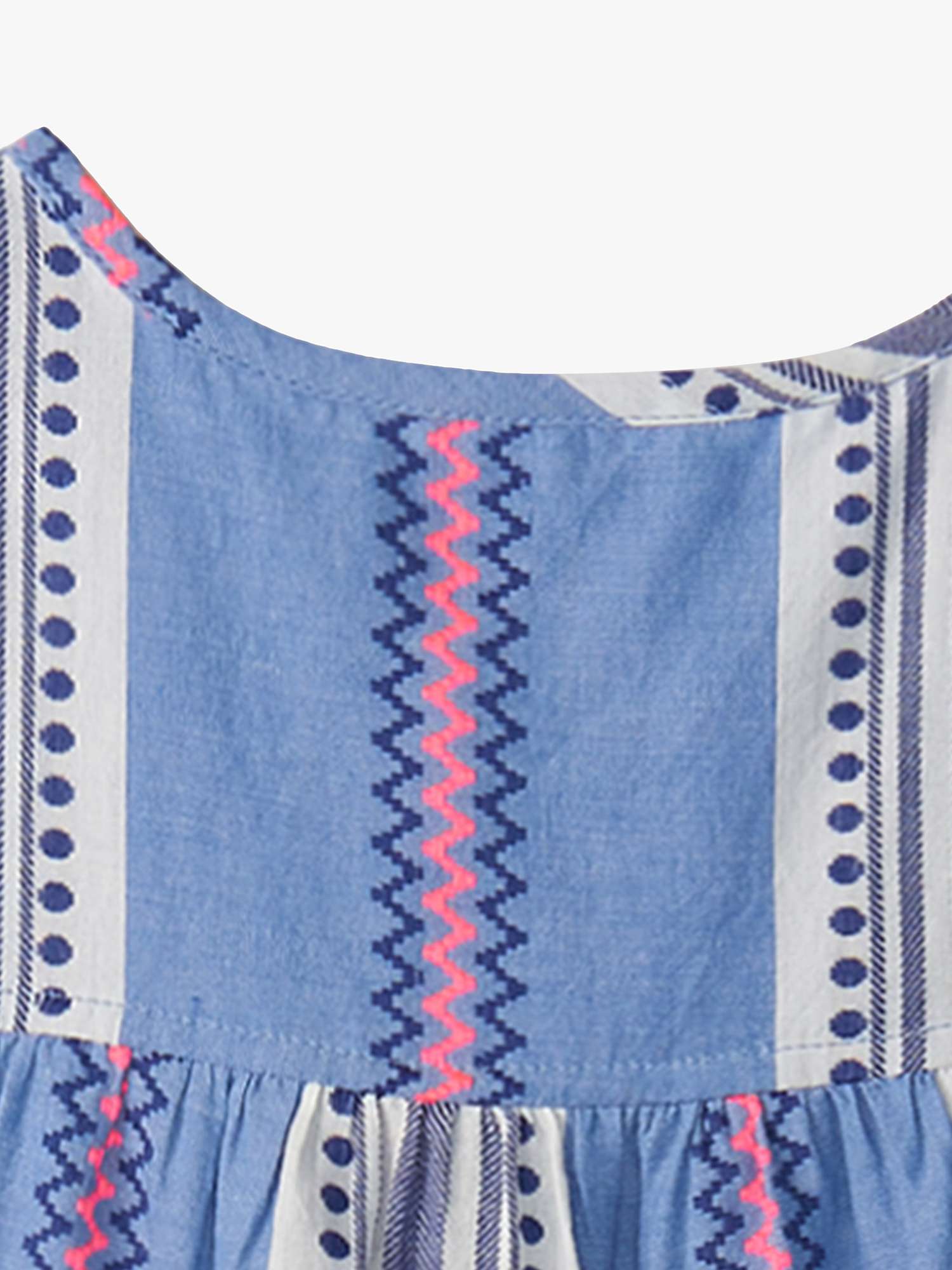 Buy Hatley Kids' Boho Abstract Stripe Layered Tiered Dress, Blue/White Online at johnlewis.com