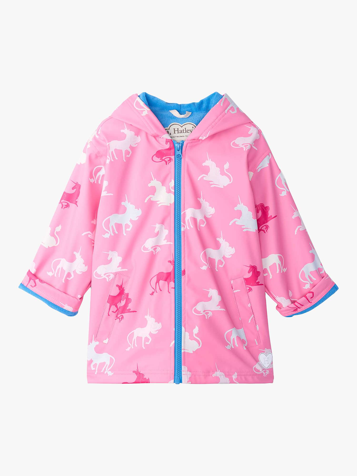 Buy Hatley Kids' Mystical Unicorn Zip Up Rain Jacket, Sachet Pink Online at johnlewis.com