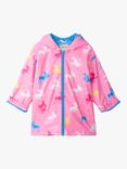 Hatley Kids' Mystical Unicorn Zip Up Rain Jacket, Sachet Pink