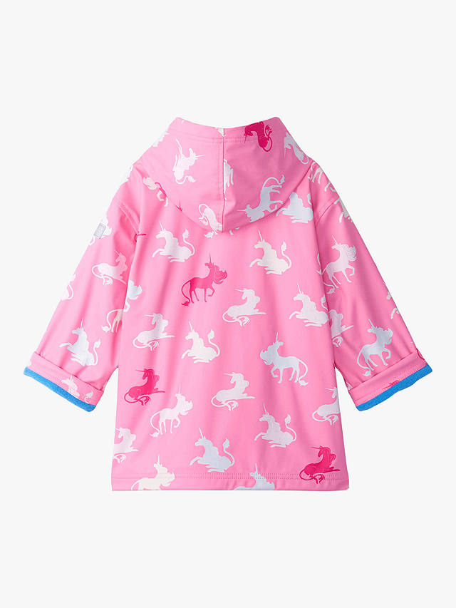 Hatley Kids' Mystical Unicorn Zip Up Rain Jacket, Sachet Pink