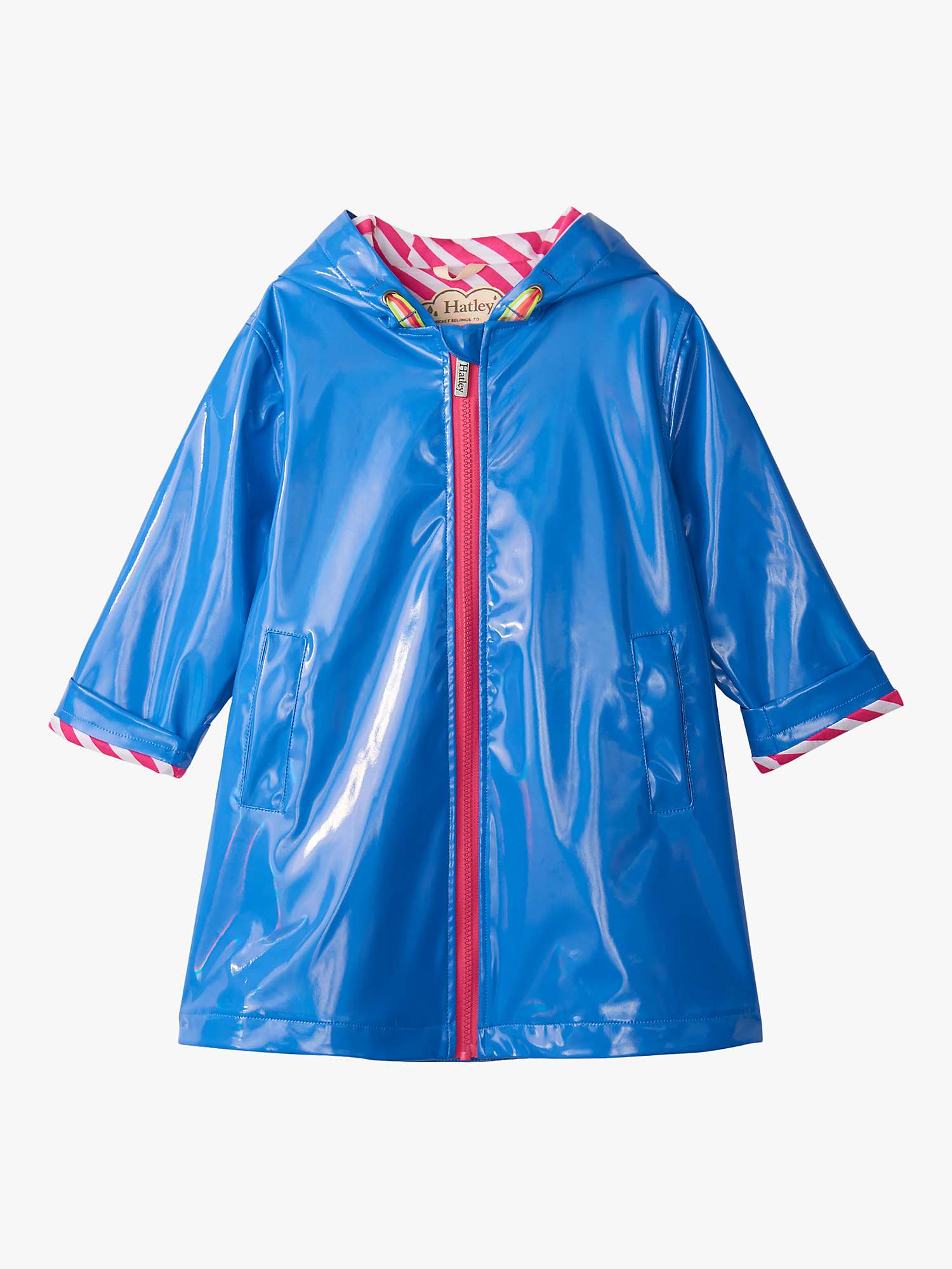 Buy Hatley Kids' Glitter Splash Proof Hooded Swing Jacket, Blue Online at johnlewis.com