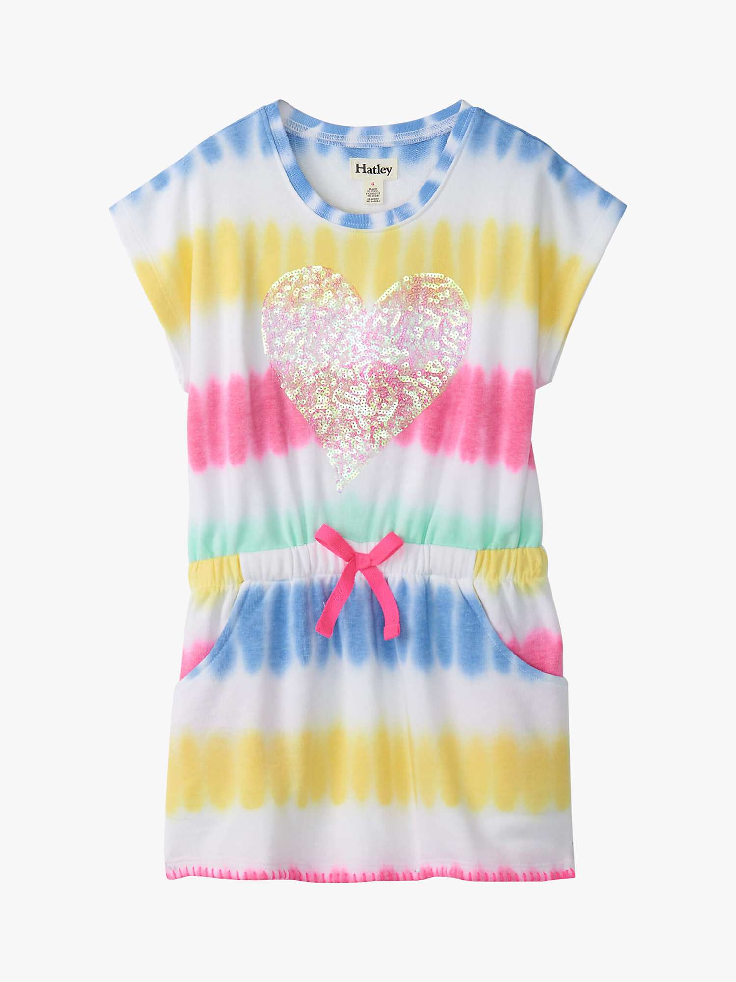 Buy Hatley Kids' Sunset Tie Dye Pull On Dress, White/Multi Online at johnlewis.com
