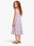 Hatley Kids' Wildflower Print Smocked Seersucker Dress, White/Multi
