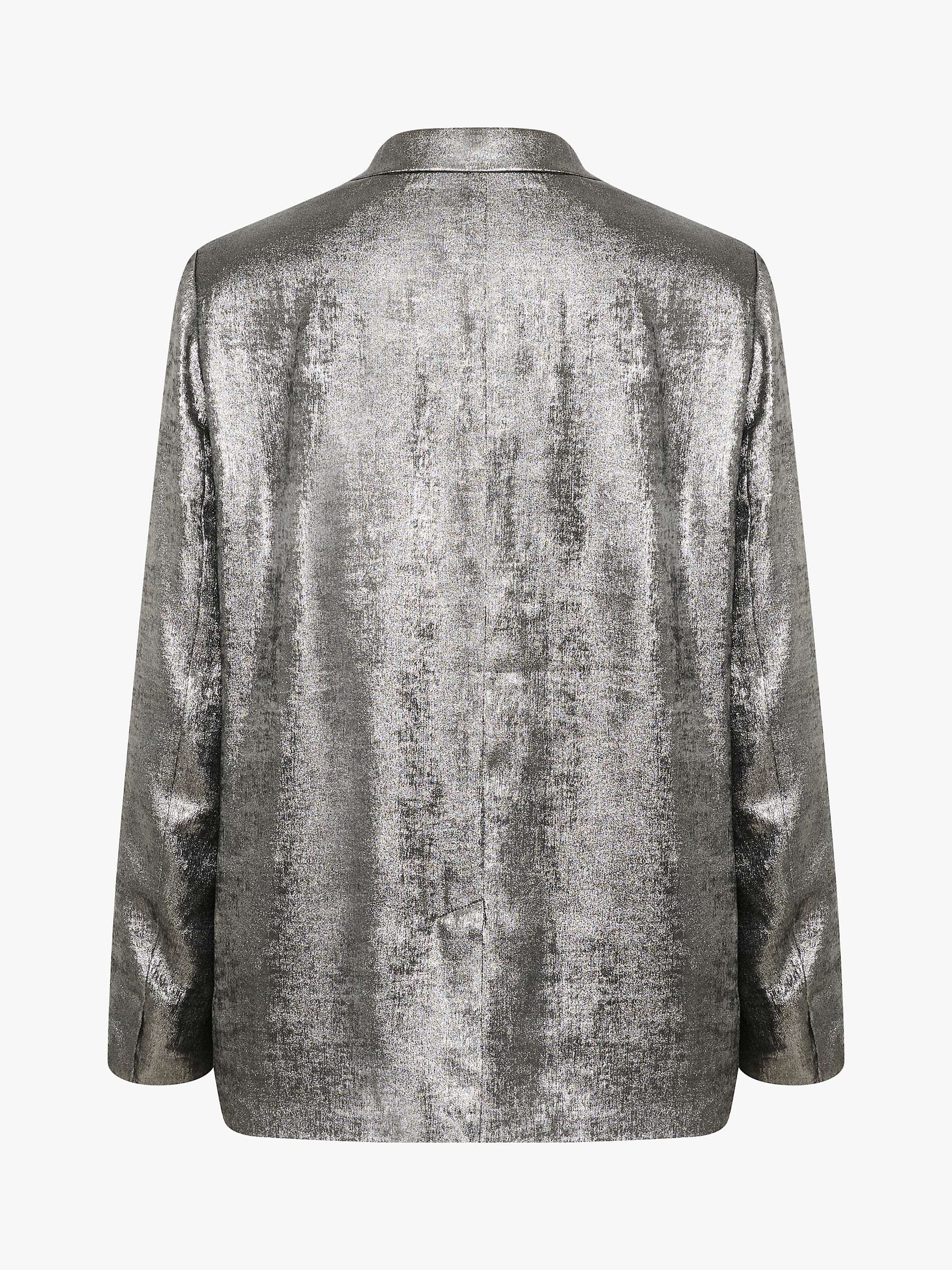 Buy Saint Tropez Afi Metallic Double Breasted Blazer, Silver Online at johnlewis.com