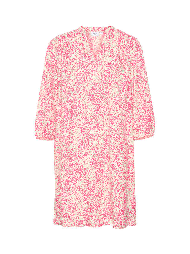Saint Tropez Dacia Leopard Print Dress, Fandango Pink 