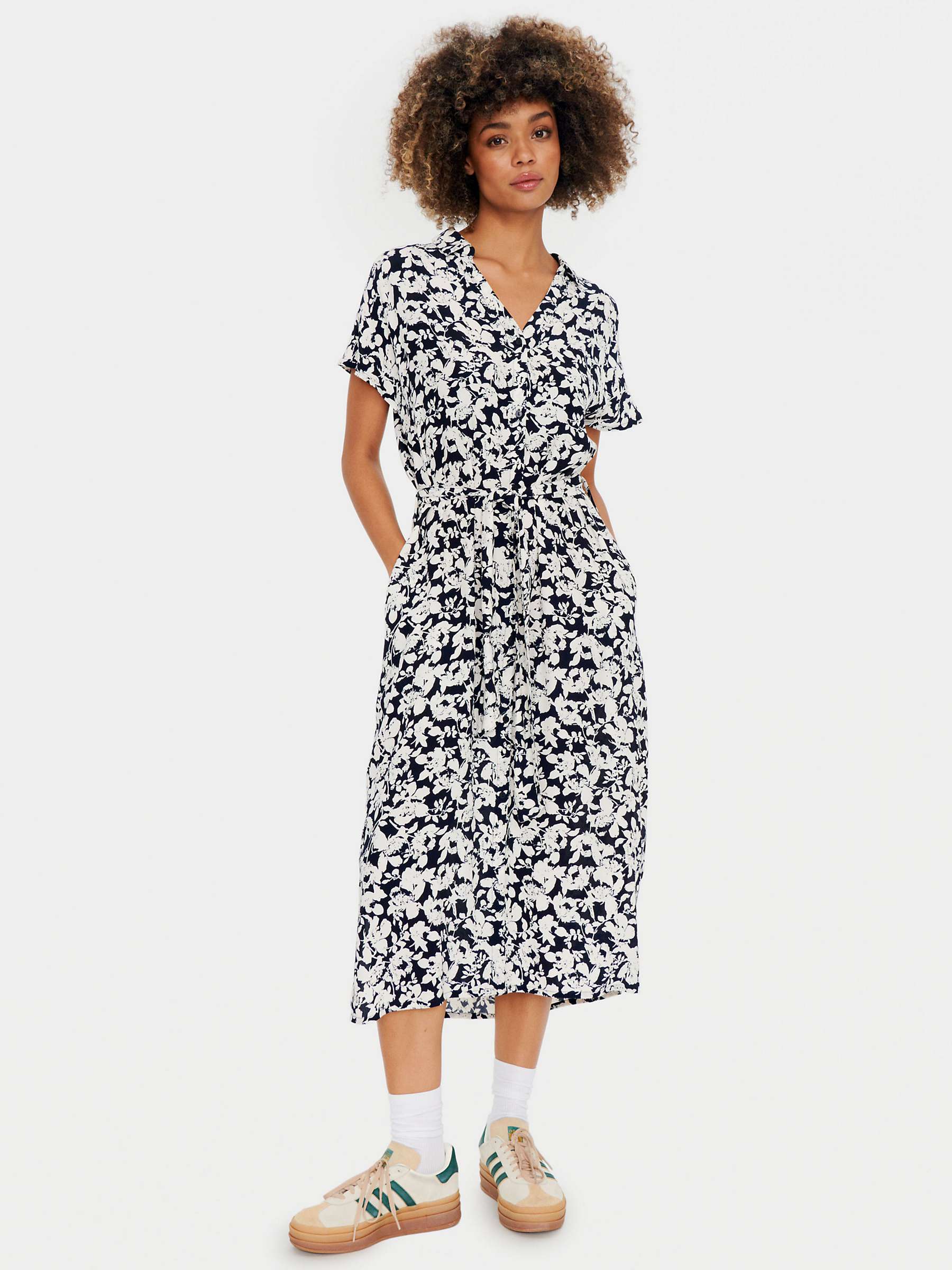 Buy Saint Tropez Blanca Abstract Print Midi Shirt Dress, Night Sky Online at johnlewis.com