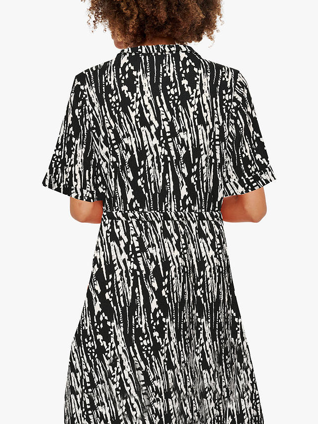 Saint Tropez Valda Bamboo Lines Shirt Dress, Black/White