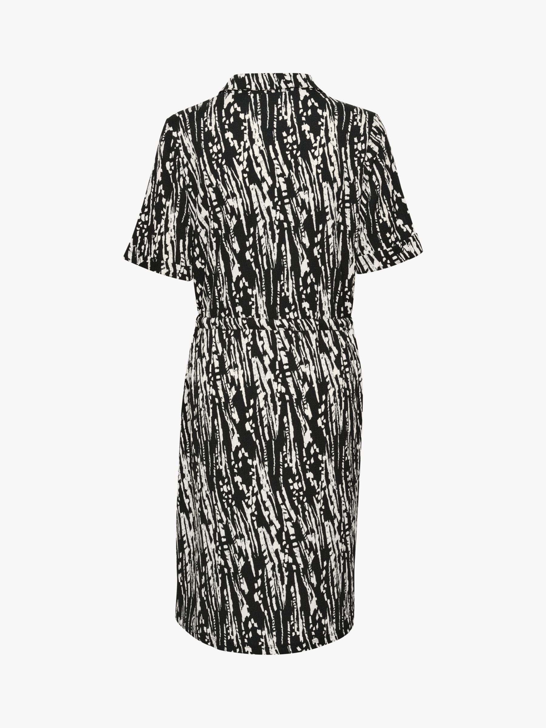 Saint Tropez Valda Bamboo Lines Shirt Dress, Black/White, XS