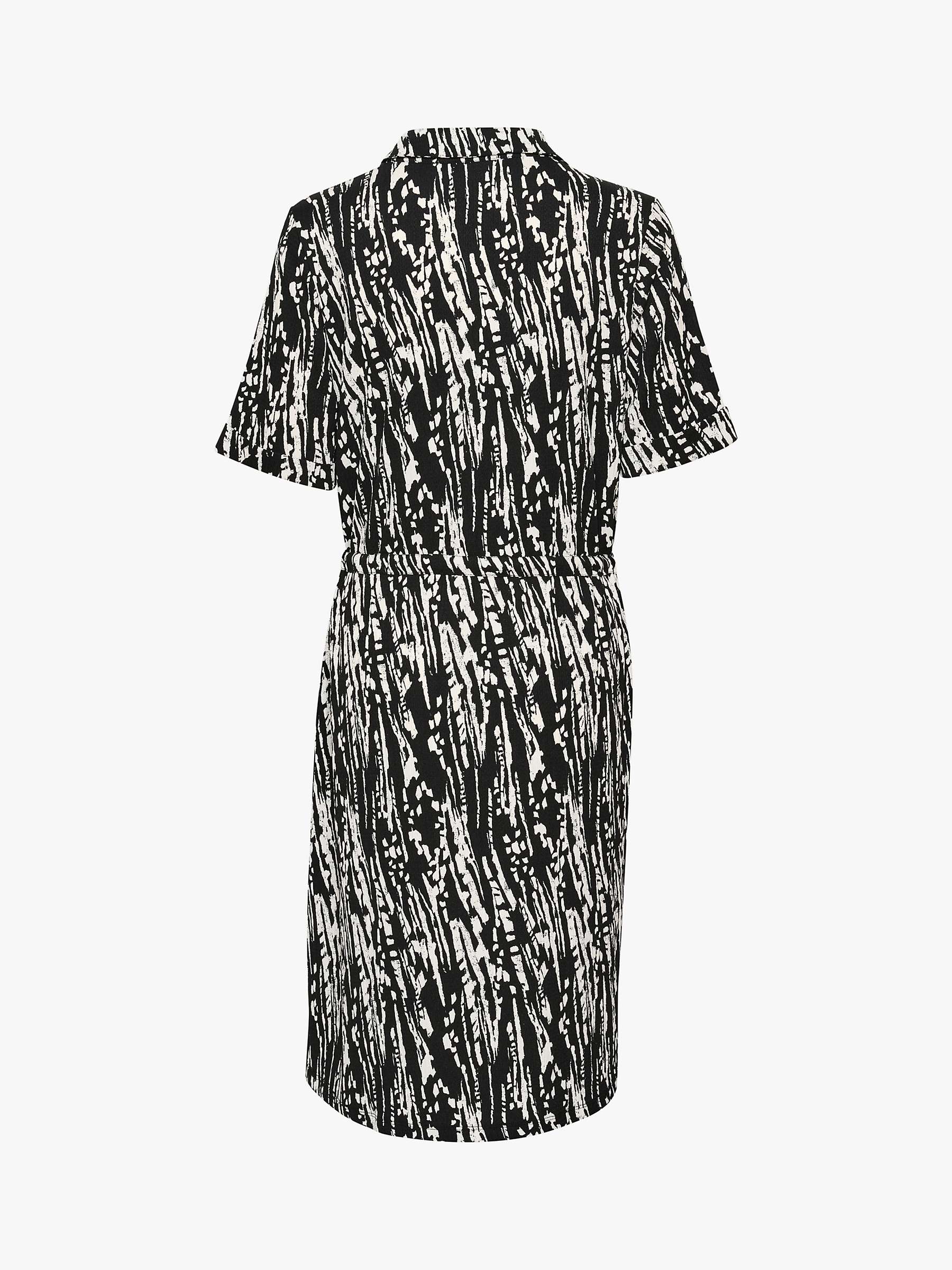 Buy Saint Tropez Valda Bamboo Lines Shirt Dress, Black/White Online at johnlewis.com