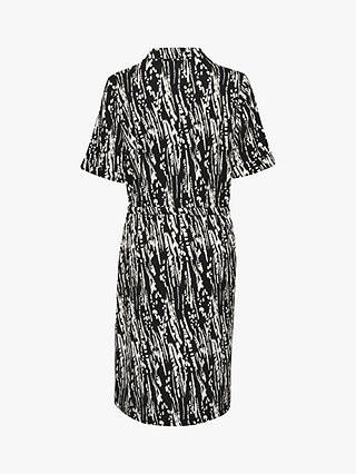 Saint Tropez Valda Bamboo Lines Shirt Dress, Black/White