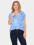 Saint Tropez Dacia Leopard Print Blouse, Ultramarine