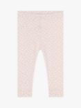 Petit Bateau Baby Floral Print Leggings, Marshmallow/Panty