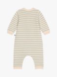 Petit Bateau Baby Knitted Stripe Romper, Avalanche/Herbier