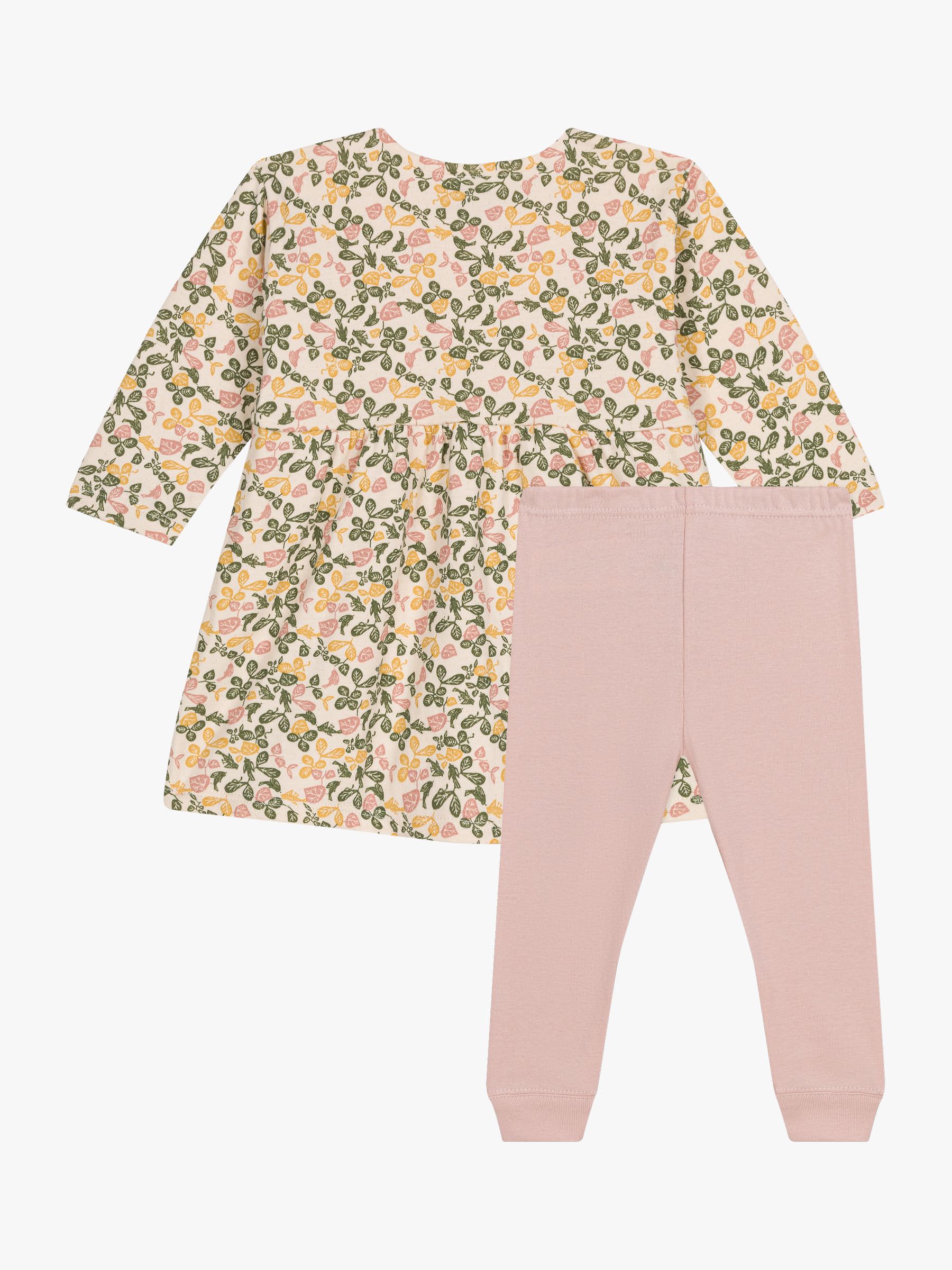 Petit Bateau Baby Floral Dress & Leggings Set, Avalanche/Multi, 6 months