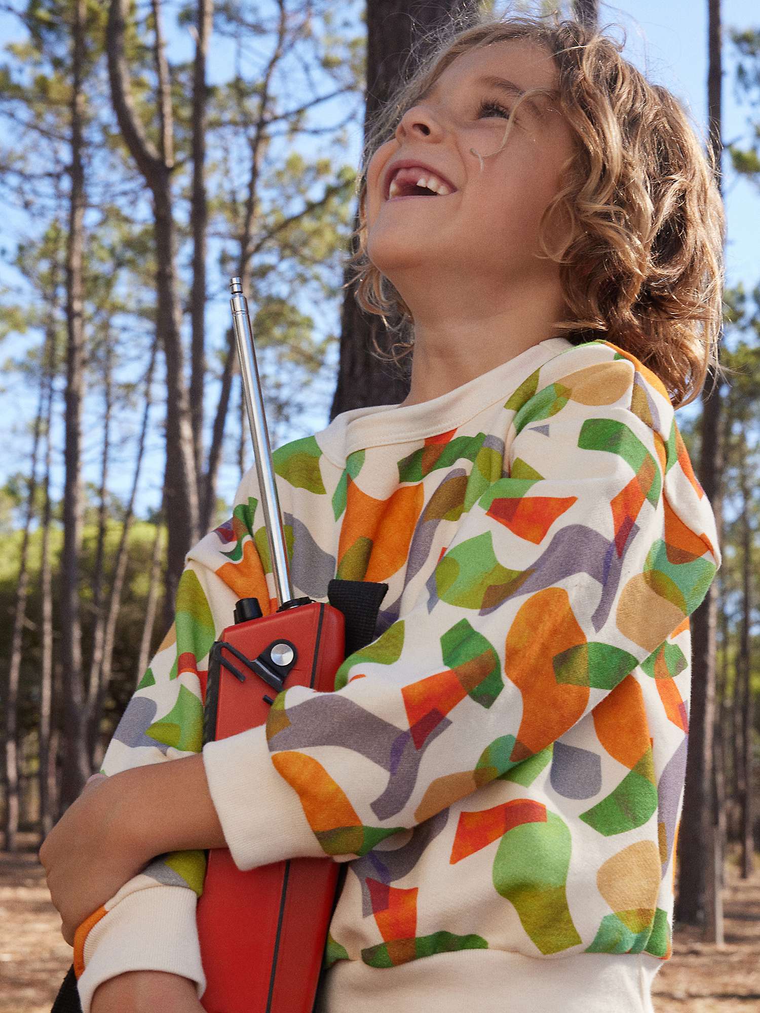 Buy Petit Bateau Kids' Abstract Print Fleece Sweatshirt, Avalanche/Multi Online at johnlewis.com