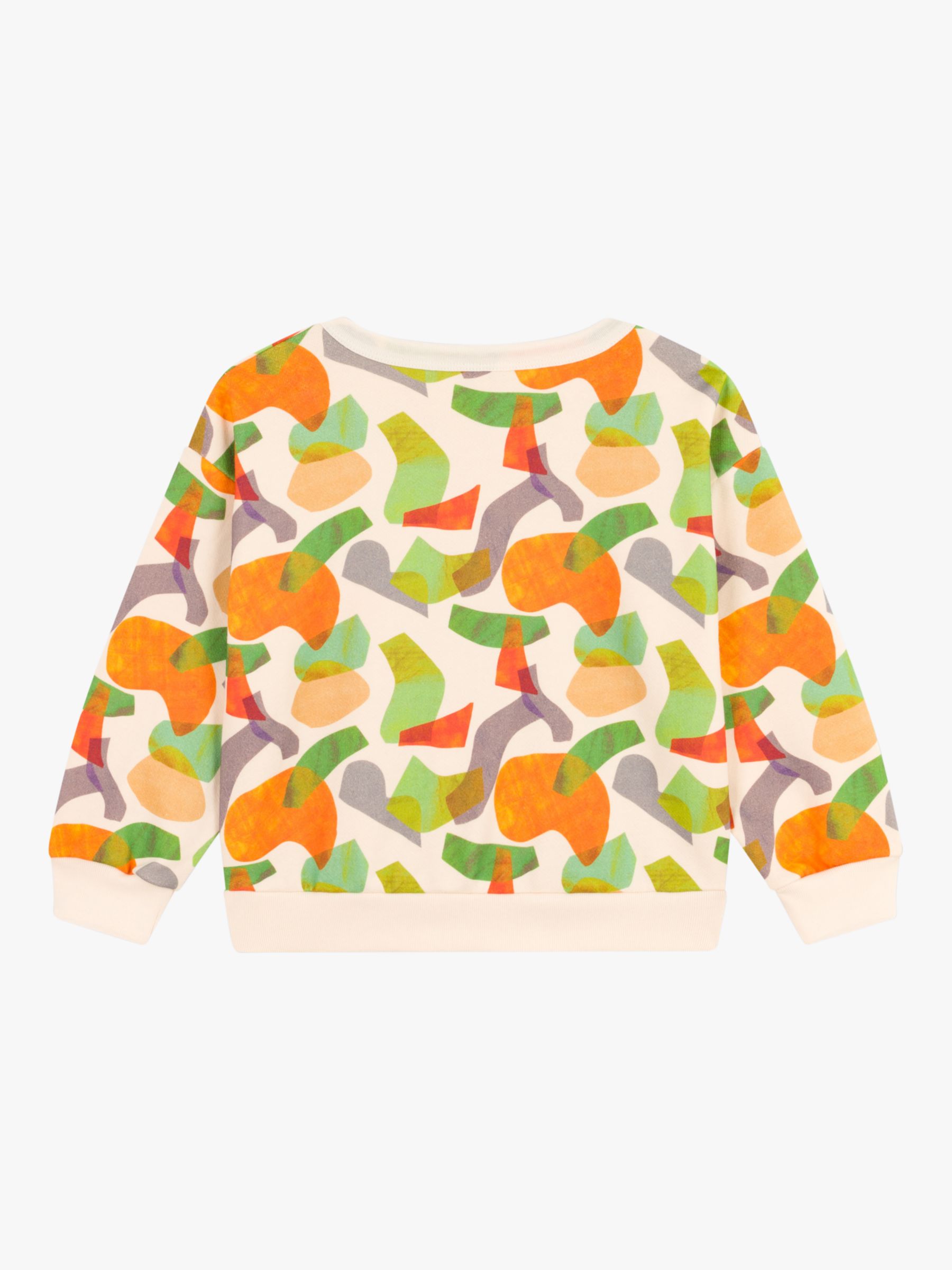 Petit Bateau Kids' Abstract Print Fleece Sweatshirt, Avalanche/Multi, 3 years