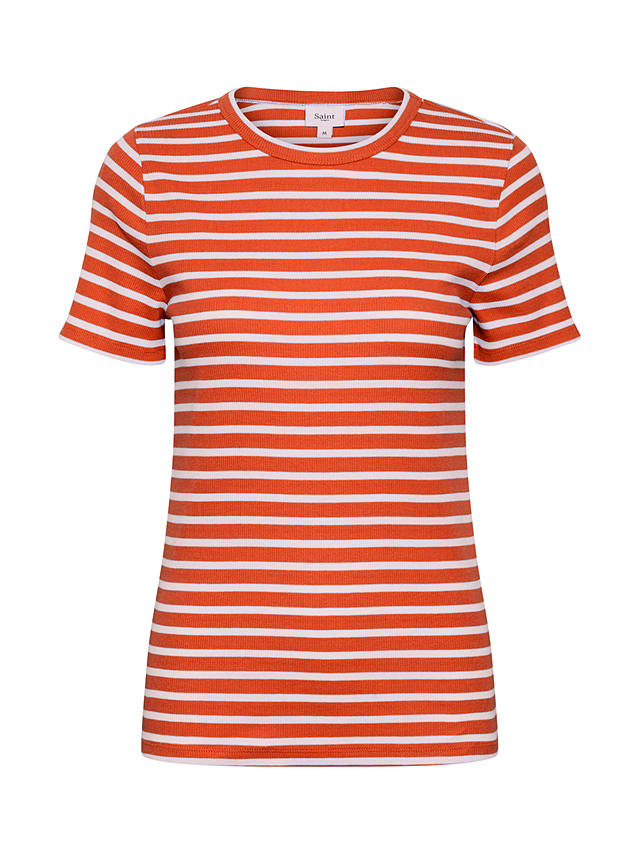 Saint Tropez Aster Short Sleeve Stripe T-Shirt, Tigerlily